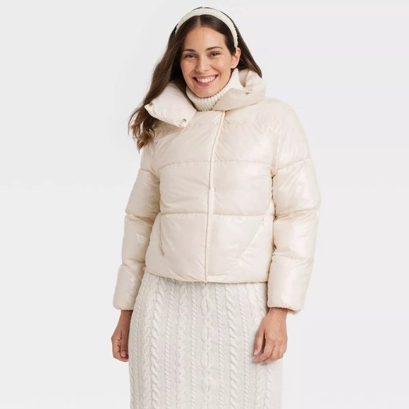 a new day Jackets & Blazers - Women's Short Relaxed Puffer Jacket - A New Day